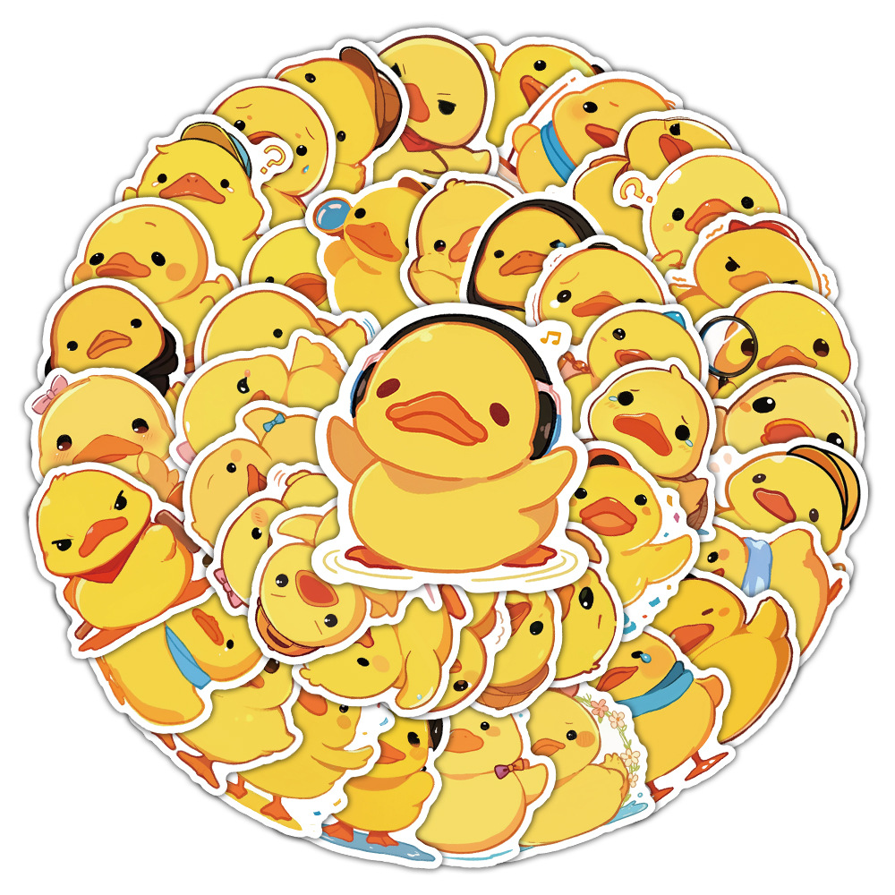 Yellow Laptop Accessories - 10/30/50PCS Little Yellow Duck Stickers Cute