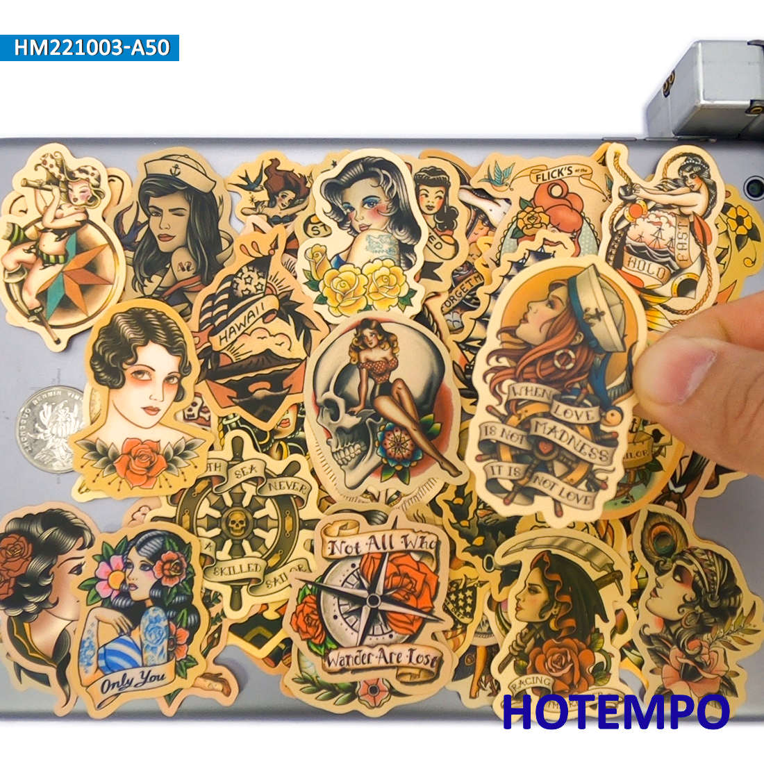 Yellow Laptop Accessories - 50Pieces Yellowing Retro Decals Old School