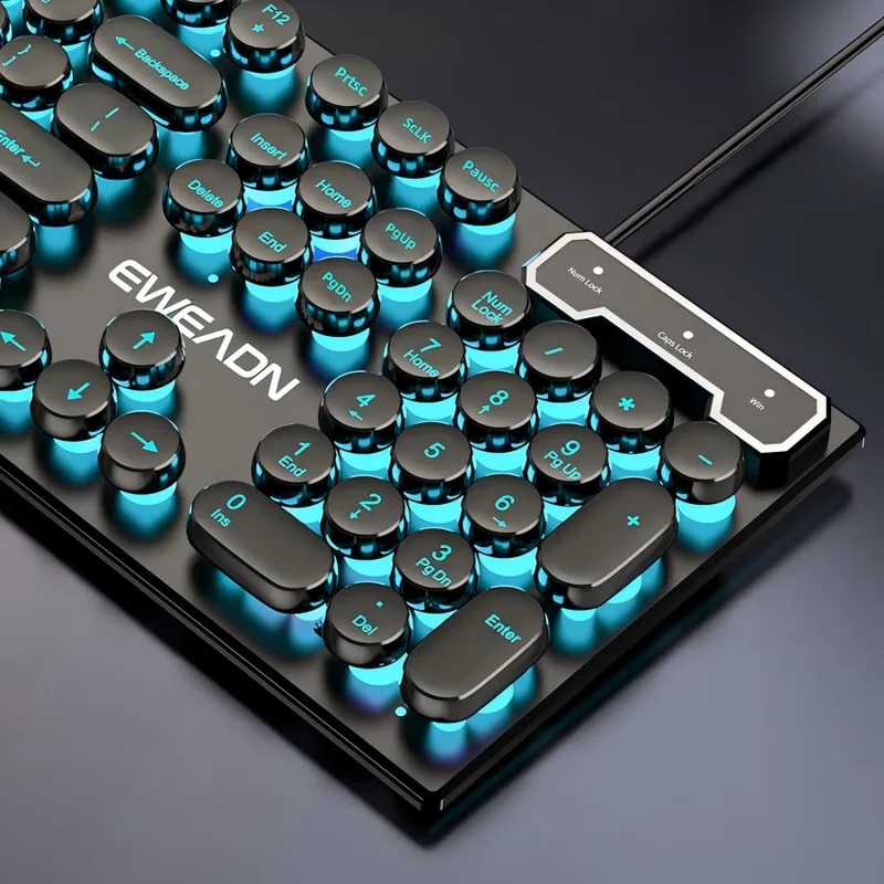 Laptop Accessories Combo - Retro Punk Mechanical Feel Keyboard Mouse