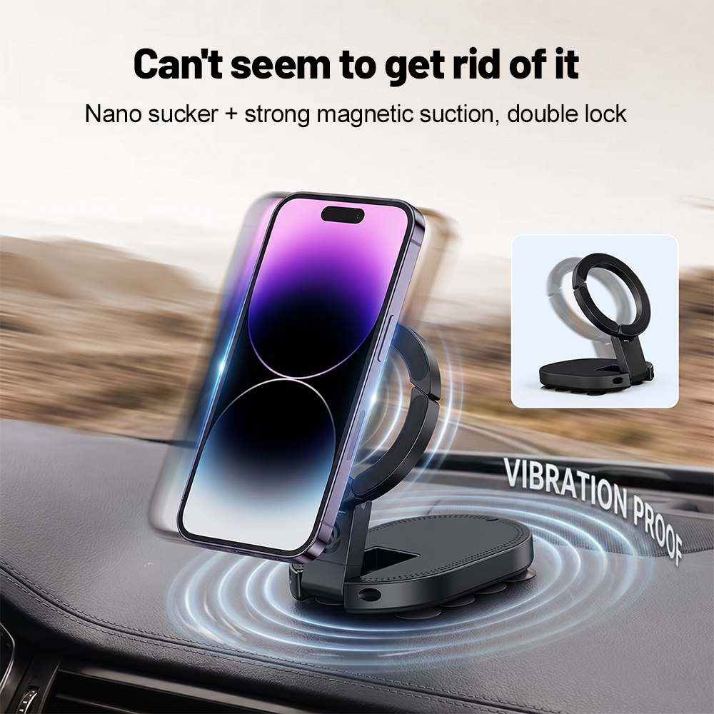 Laptop Accessories Holder - 360° Rotation 3‑In‑1 Suction Cup Magnetic