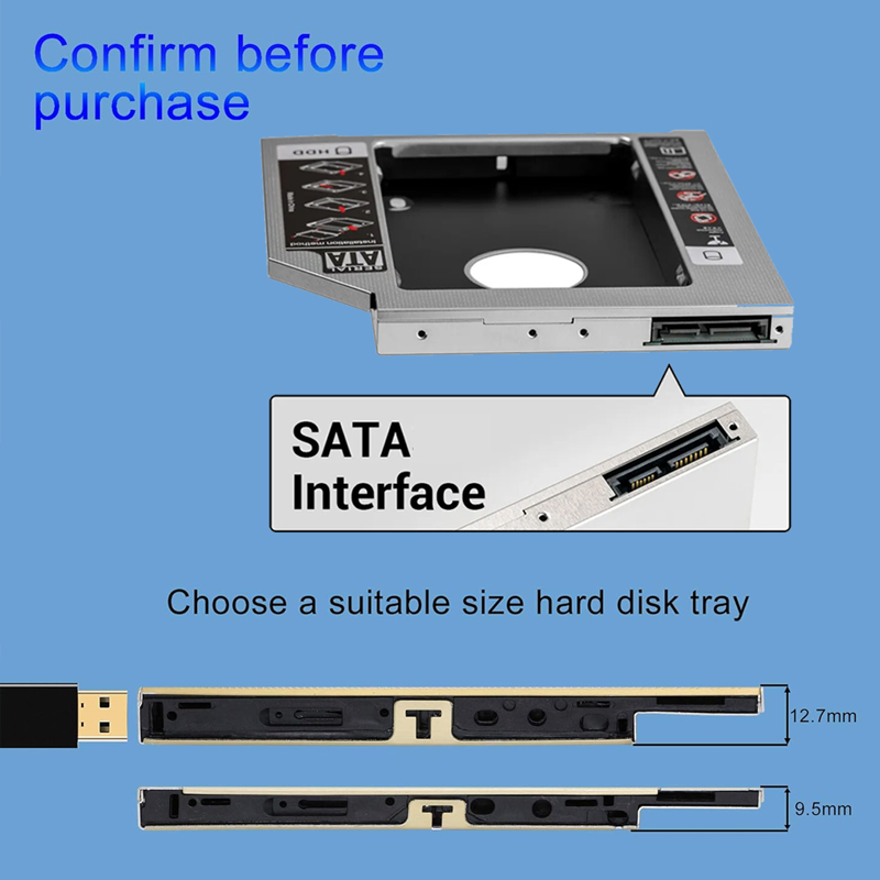 HDD SSD Caddy Adapter SATA 3.0 - Laptop Accessories Holder 评论和价格