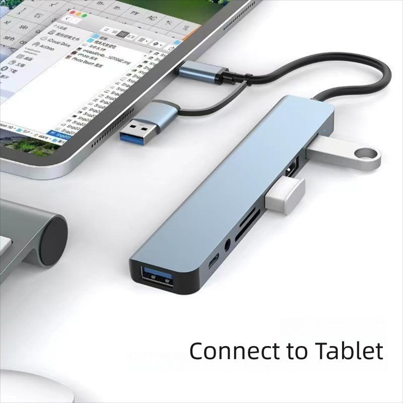 8 in 2 Port USB C Splitter USB - Laptop Accessories Hub 评论和价格