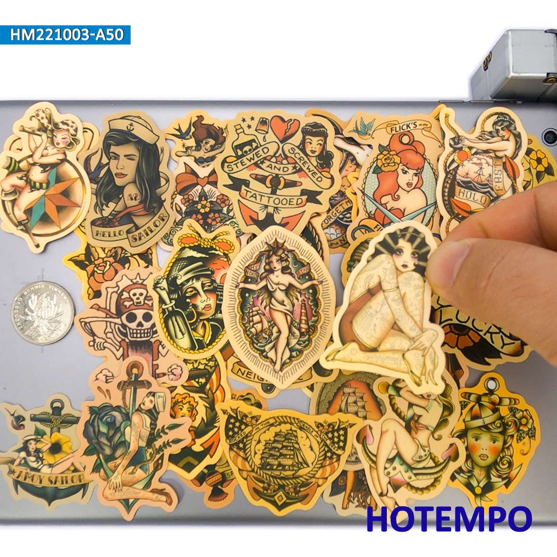 50Pieces Yellowing Retro Decal - Yellow Laptop Accessories 评论和价格