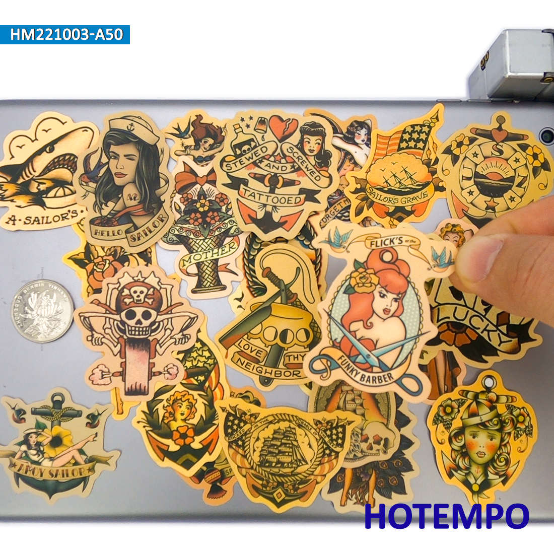 50Pieces Yellowing Retro Decal - Yellow Laptop Accessories 评论和价格