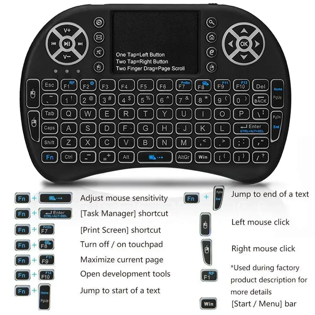 Cool Backlit I8 Mini Air Mouse - Laptop Accessories Combo 评论和价格