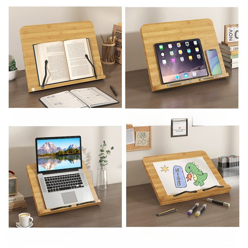 Wooden Reading Book Stand, Mul - Laptop Accessories Holder 评论和价格