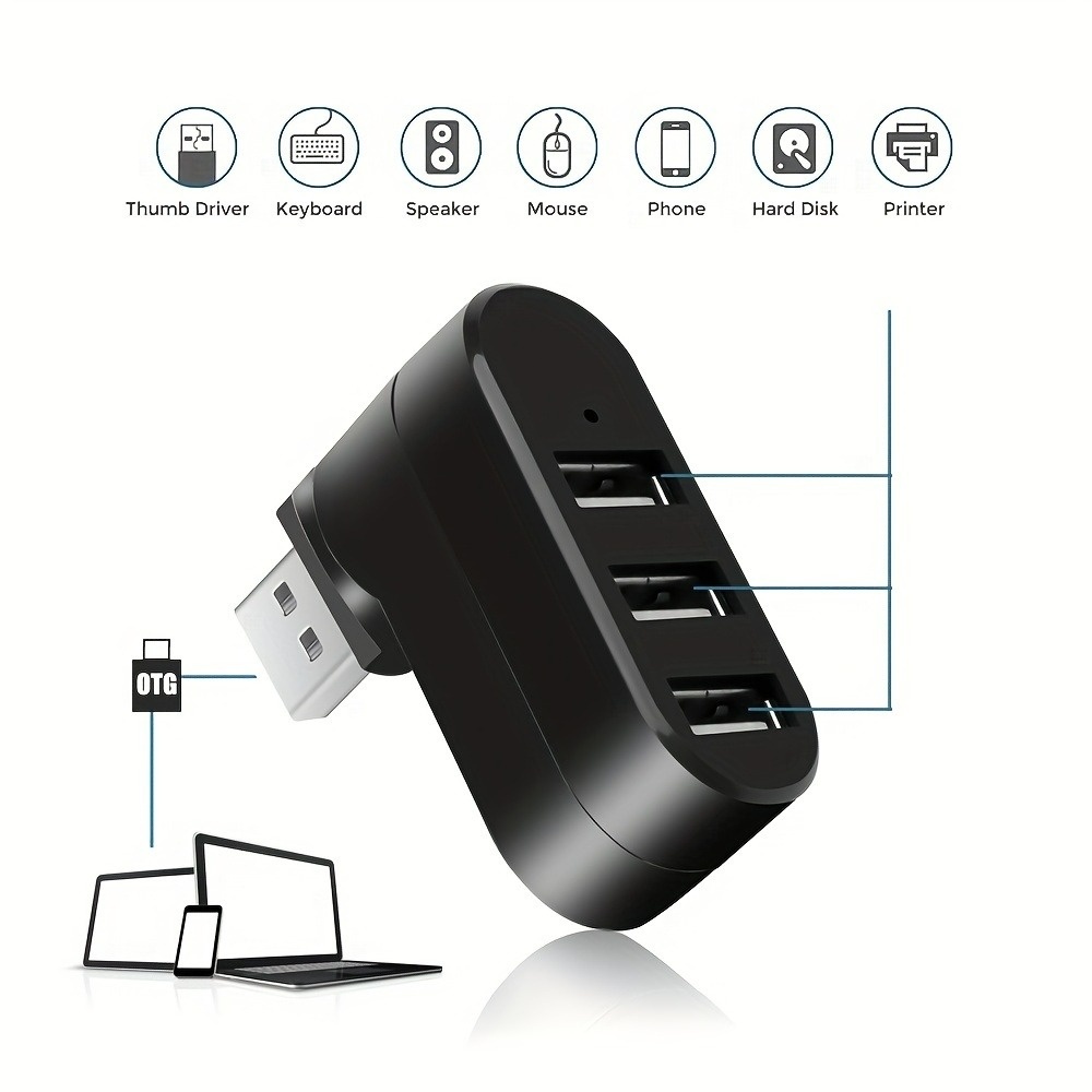 USB 2.0 Hub 3 Ports 180° Rotat - Xiaomi Laptop Accessories 评论和价格