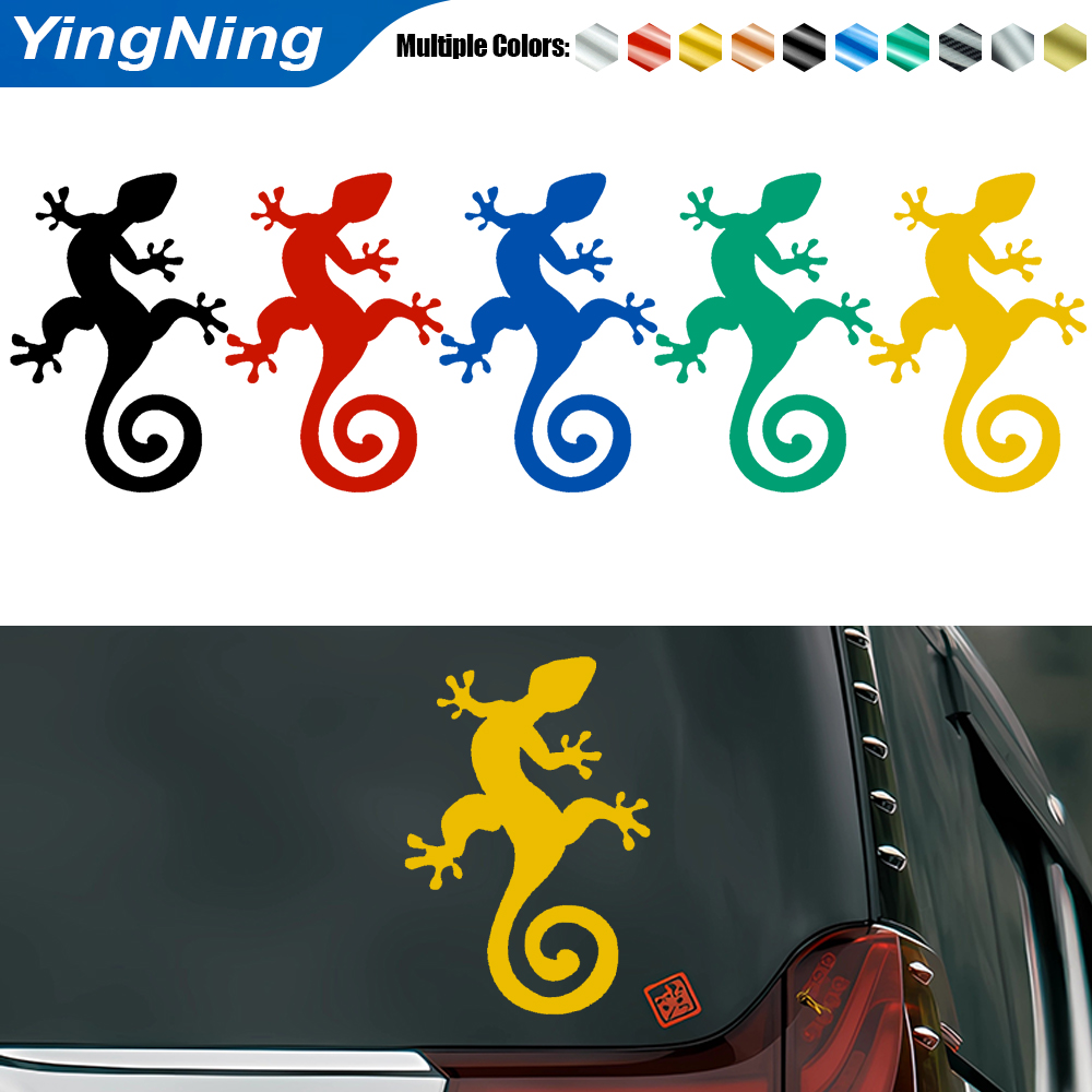 Premium Vinyl Gecko Car Sticke - Yellow Laptop Accessories 评论和价格