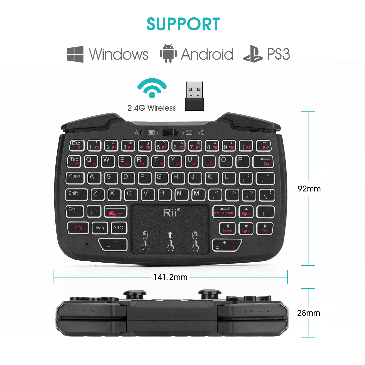 Rii RK707 2.4GHz Wireless Port - Laptop Accessories Combo 评论和价格