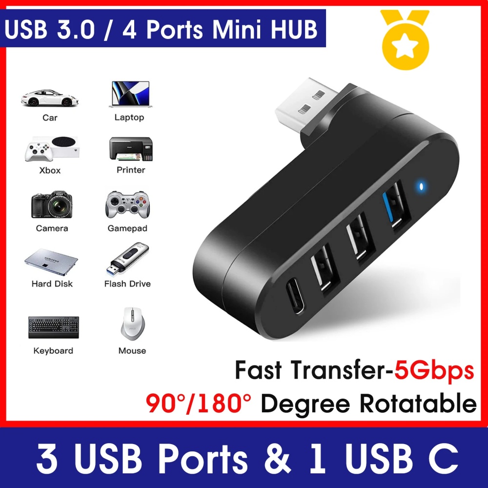 Mini Splitter 4 Ports USB Hub  - Laptop Accessories Hub 评论和价格